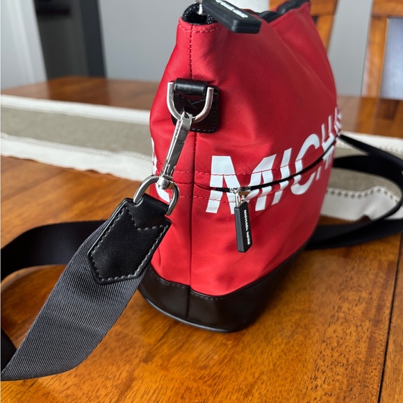 Michael Kors Red and Black Crossbody Nylon Messenger Bag - Picture 4 of 8